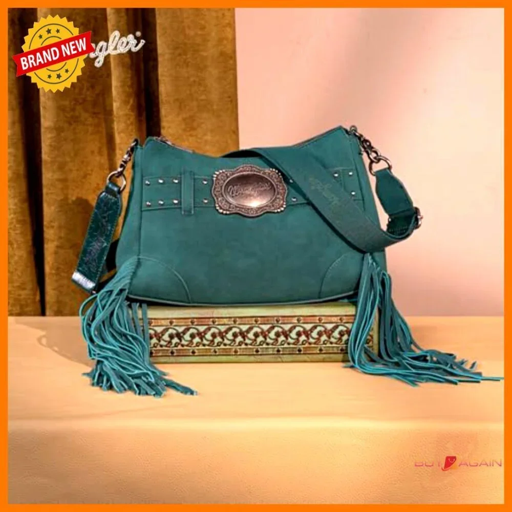 Fringe Hobo Shoulder Bag Vegan Suede Tassel Crossbody Western Purse